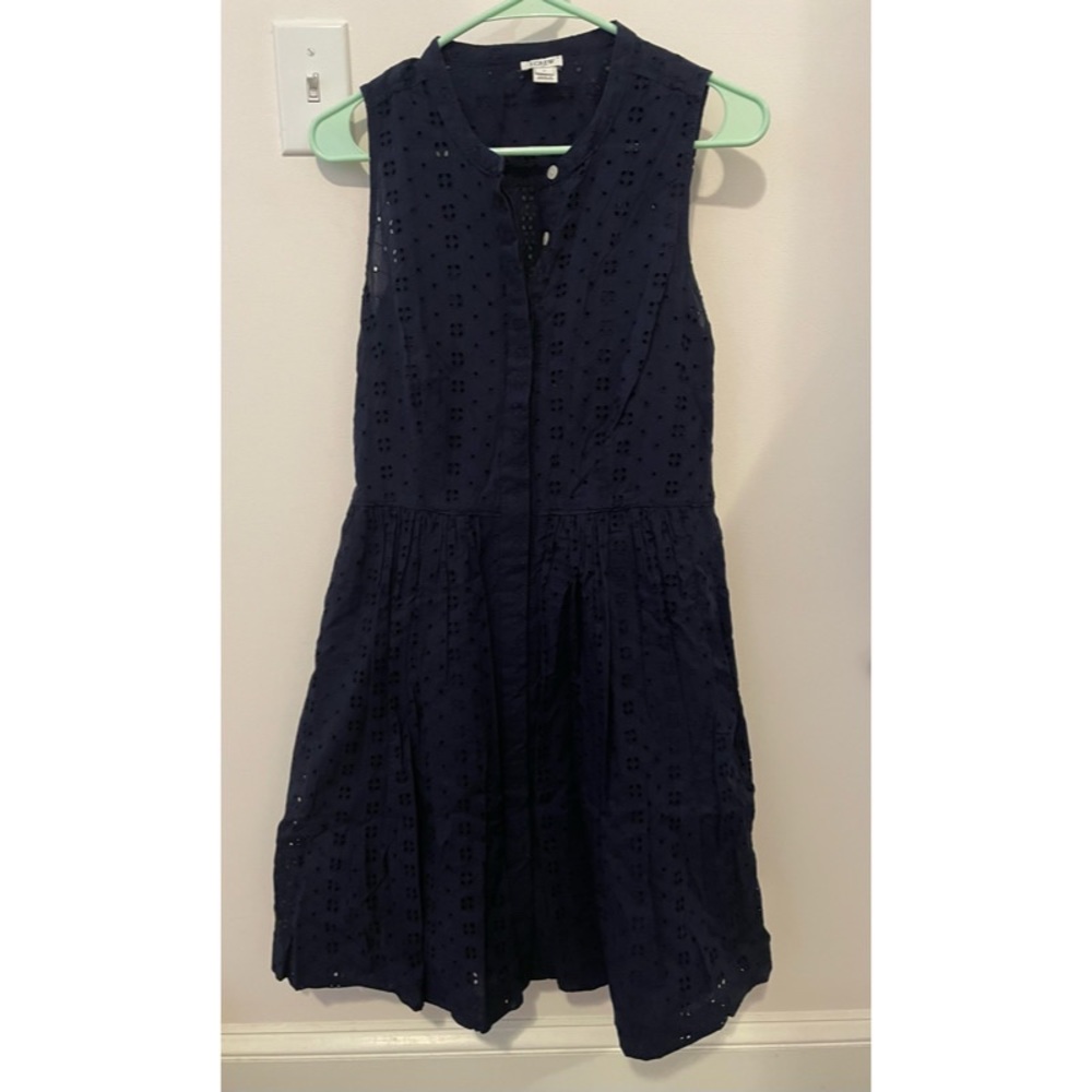 Navy Blue JCrew Eyelet Dress